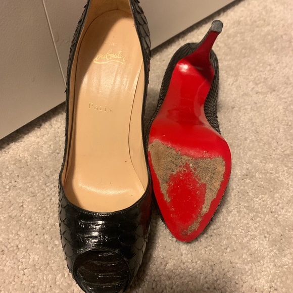 Christian Louboutin Python Peep-Toe Pumps 39 - Picture 3 of 7